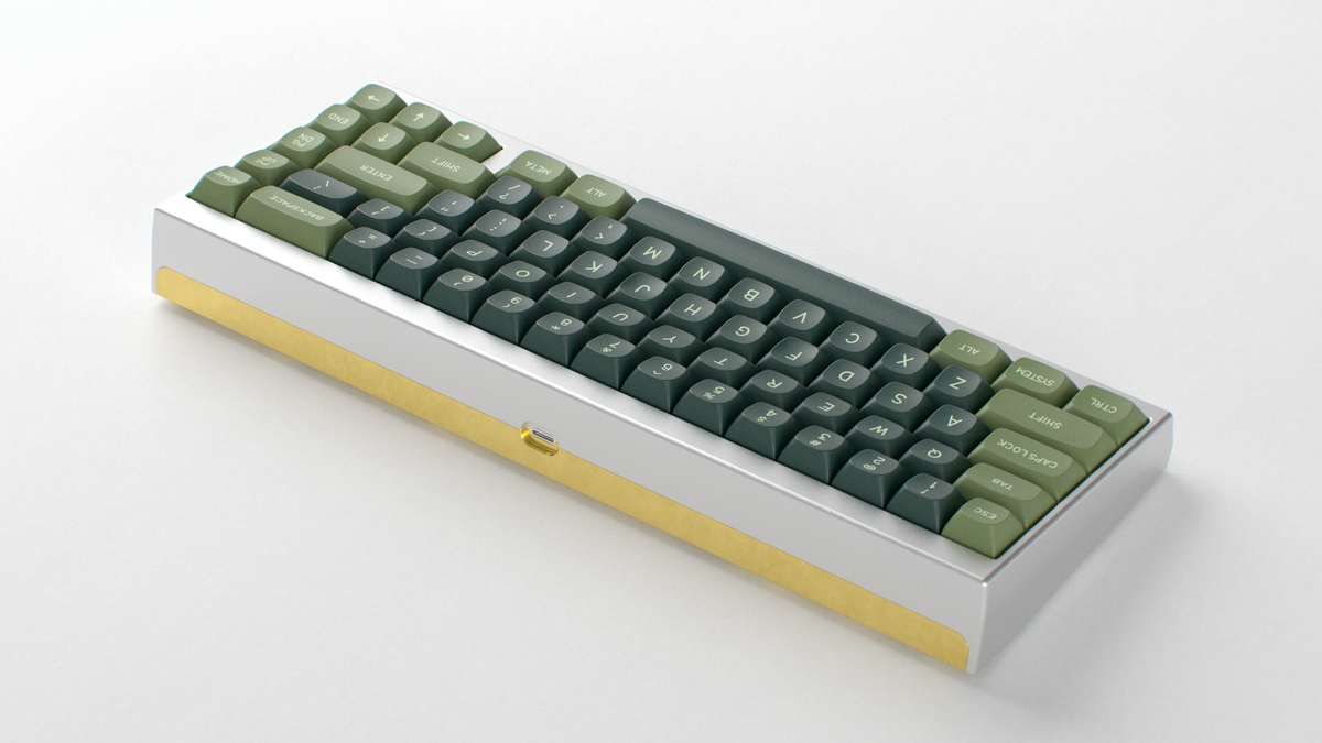  render of MTNU Skyriter on a silver and gold Keycult No.265 back view angled 