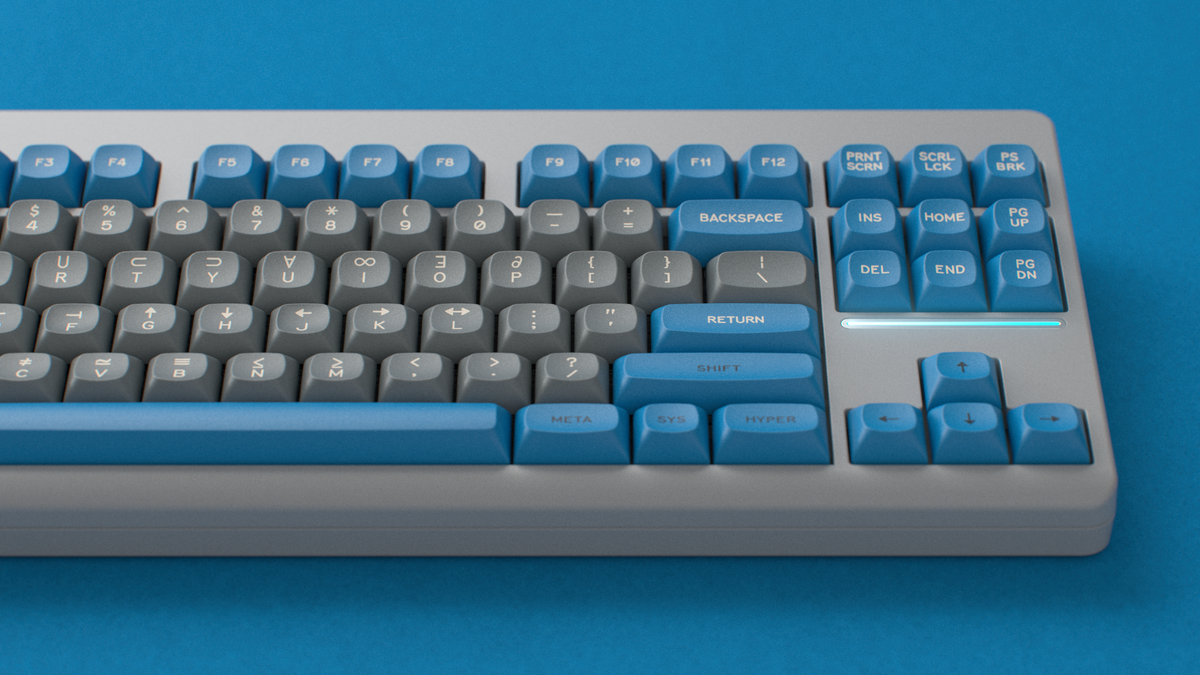  render of MTNU Space Cadet on a Classic TKL close up on right side 