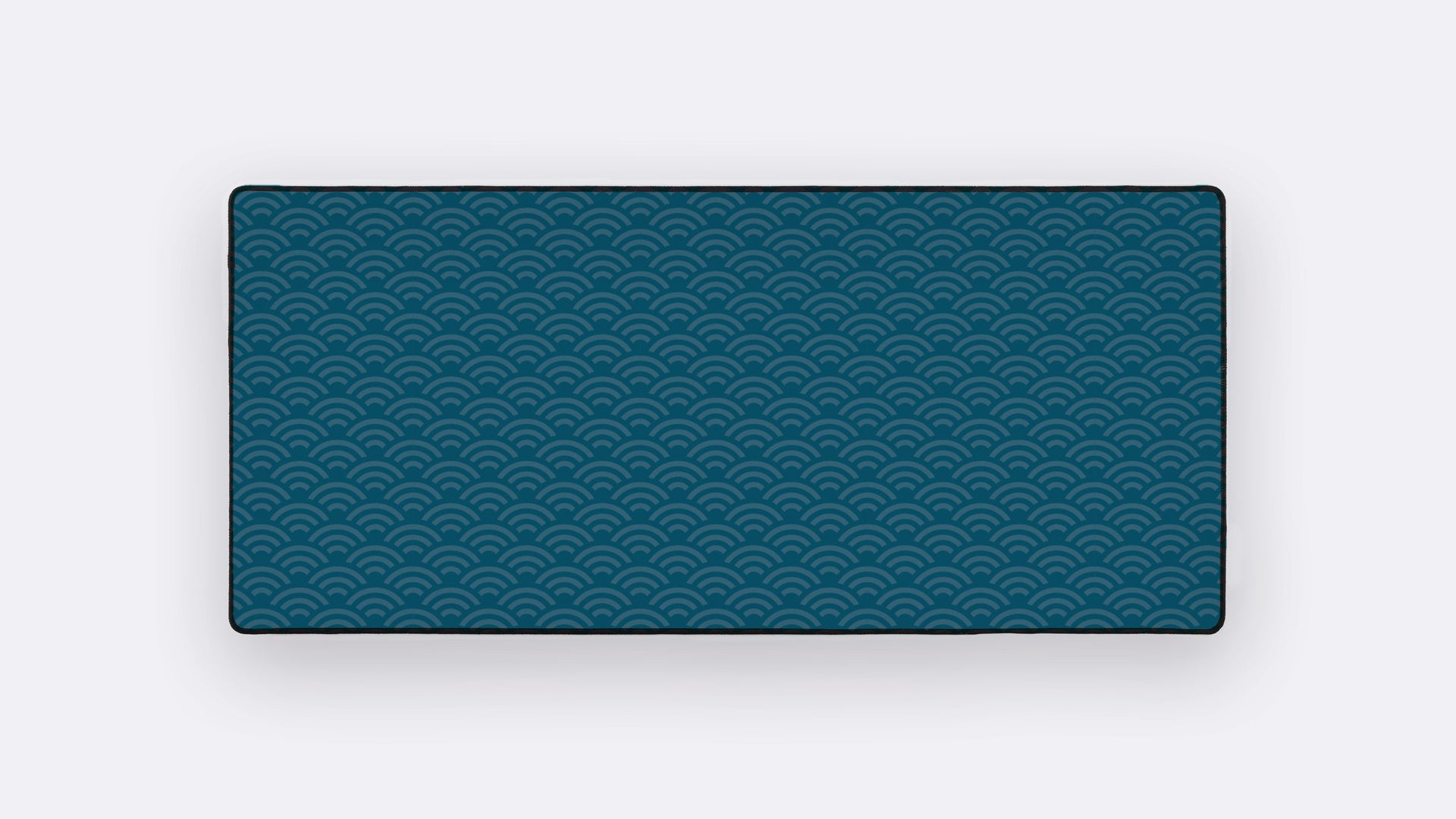Masterpiece R2 deskpad, Wave design - teal blue with traditional Japanese seigaiha wave pattern