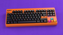Load image into Gallery viewer, render of CLASSIC-TKL MICTLAN EDITION in CYL on a purple background angled