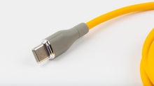 Load image into Gallery viewer, Rubberized yellow Classic USB-A to USB-C cable close up on USB-C end