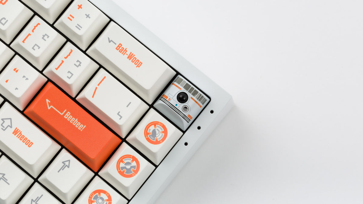  Star Wars Droid Artisan BB-8 Keycap on a white keyboard zoomed in right 