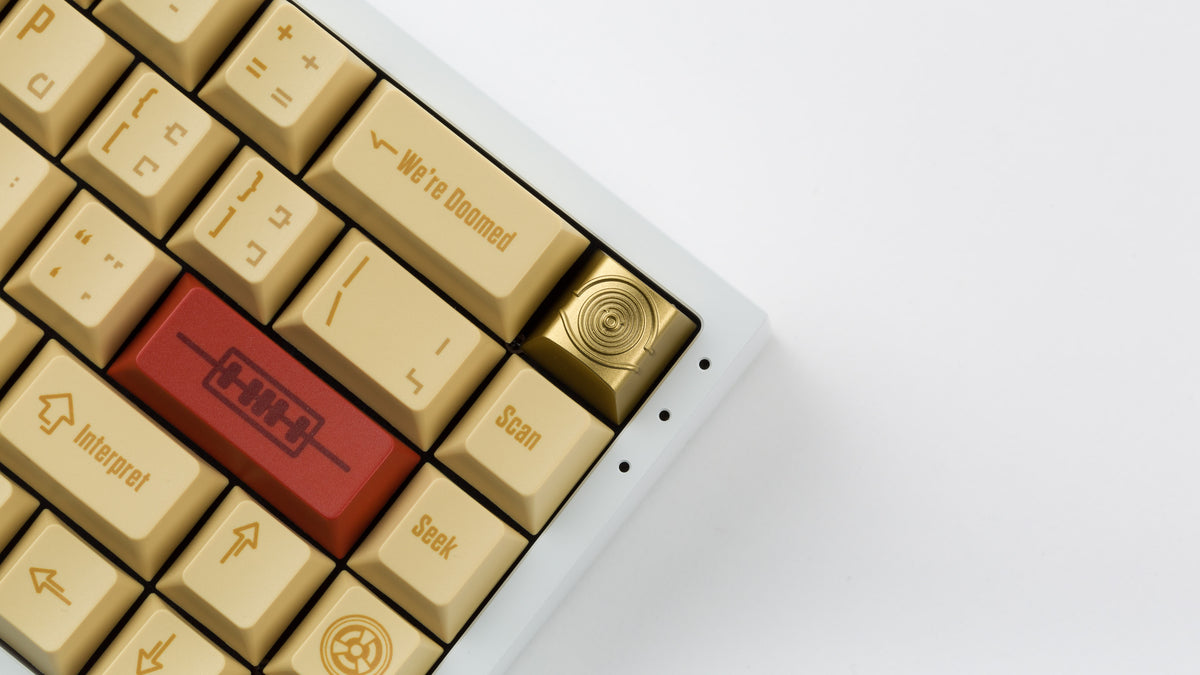 Star Wars Droid Artisan C-3PO Keycap on a white keyboard zoomed in right 