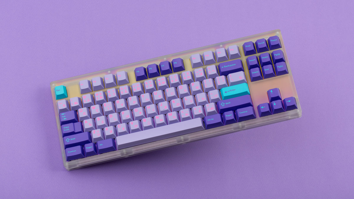  Keycult No. 1 / TKL Series 22 with keycaps on purple background 
