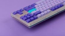 Load image into Gallery viewer, Keycult No. 1 / TKL Series 22 with keycaps on purple background close up on right side back view