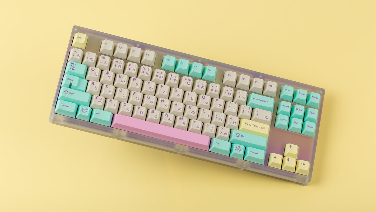  Keycult No. 1 / TKL Series 22 with keycaps on yellow background angled 