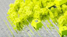 Load image into Gallery viewer, Typeplus Hi! Viz neon yellow mechanical switches showing stem and housing
