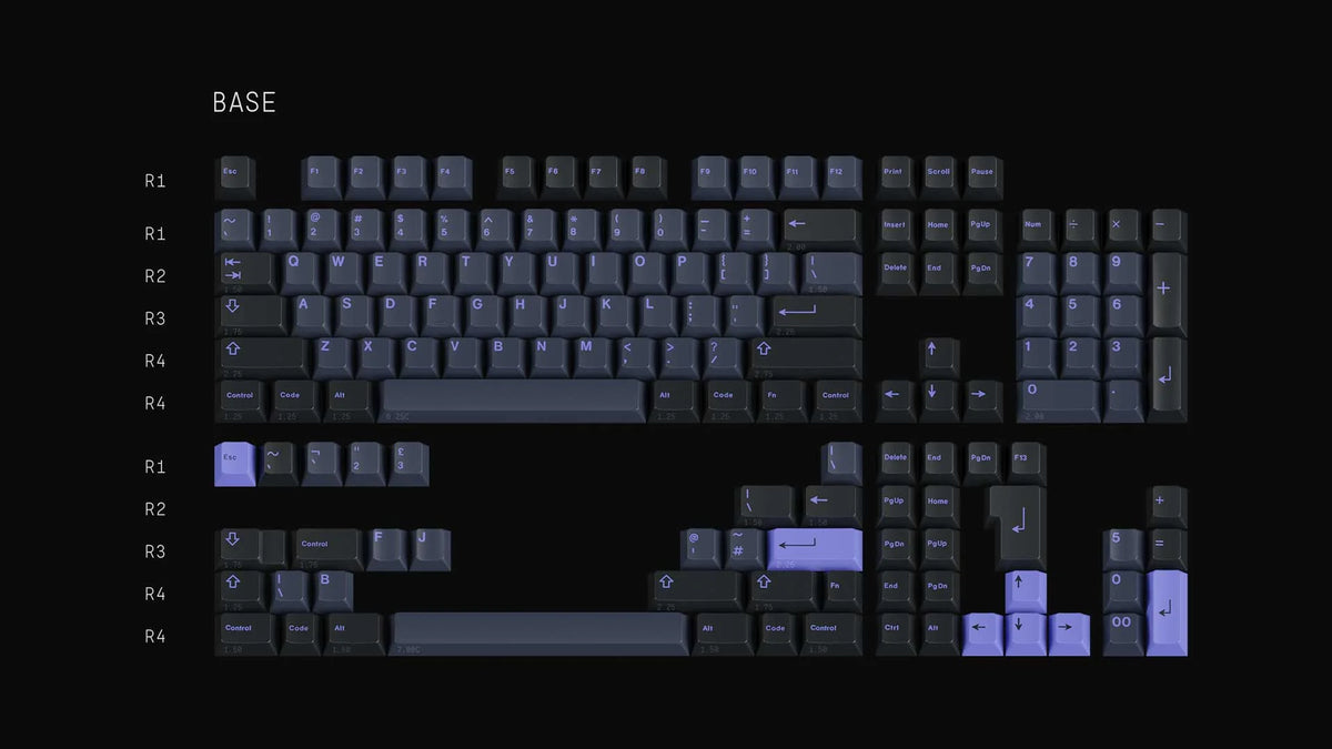  render of GMK CYL Nightshade base kit 