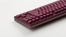 Load image into Gallery viewer, Keycult No.1 TKL Purple Violet close up back right side with keycaps