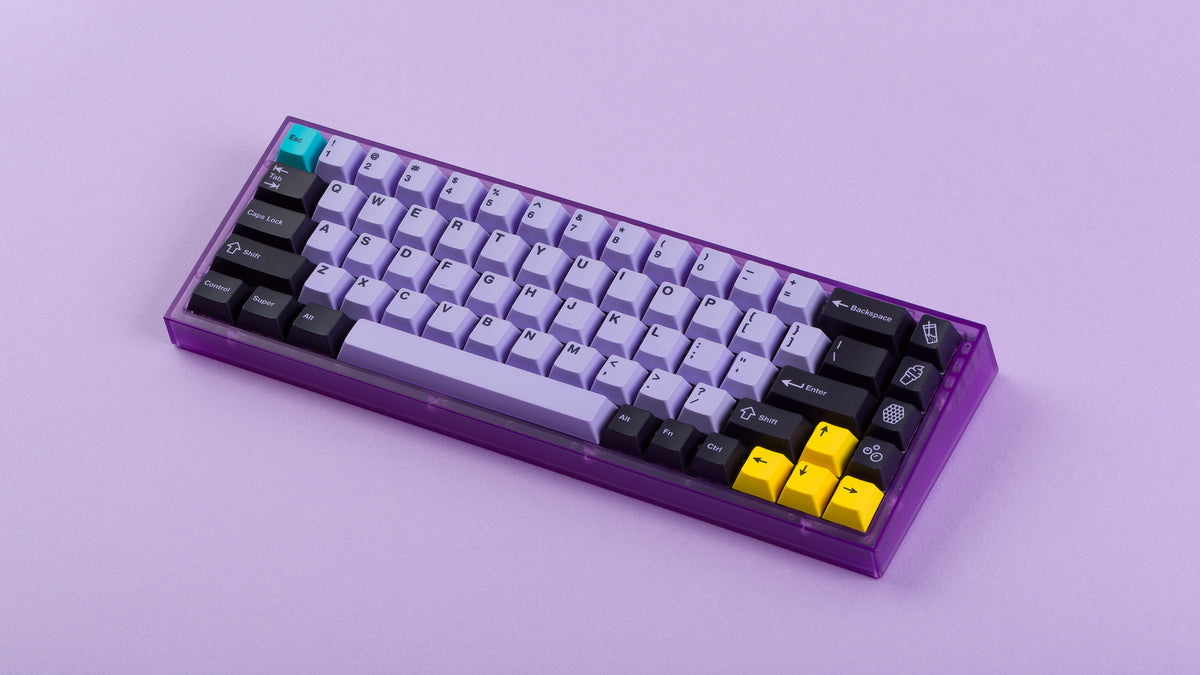  PBT Taro on a purple keyboard angled 