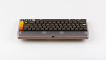 Load image into Gallery viewer, Keycult No. 2/65 with polycarbonate top and gold bottom back view built with MTNU 800 Keycaps