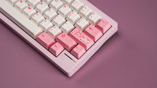 Load image into Gallery viewer, Pink and white keyboard on a purple background
