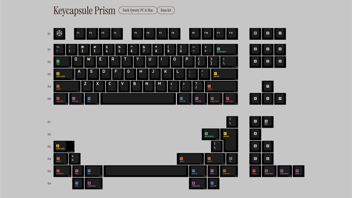  render of Keycapsule Prism Dark base Kit 