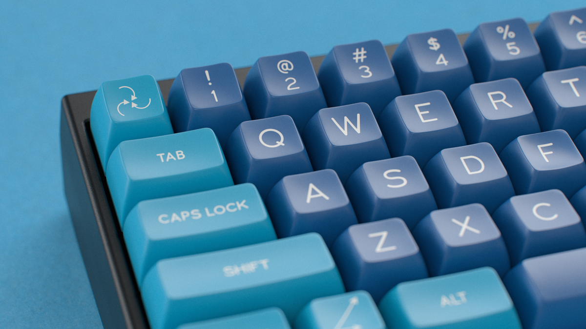  render of SA Macrodata Refinement on a black Keycult No.2 65 close up on left side 