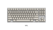 Load image into Gallery viewer, render of MATRIX 8XV 3 ⅓ WKL layout featuring black on white keycaps on mcflurry colorway