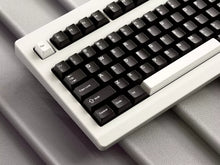 Load image into Gallery viewer, GMK CYL WoB black keycaps with red accent Escape key on silver keyboard