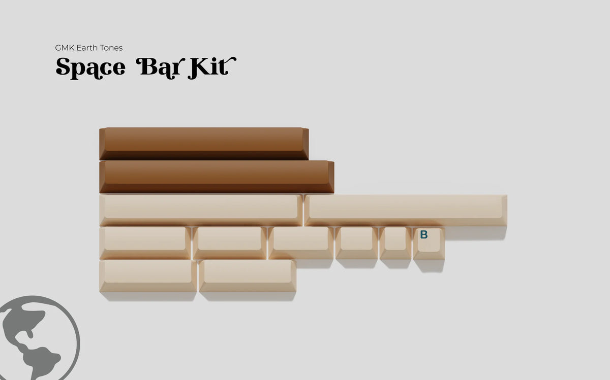  render of GMK Earth tones spacebar kit 