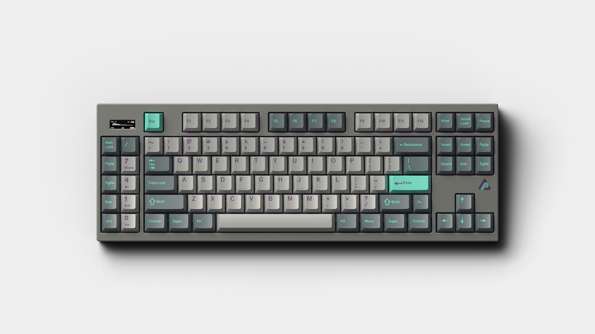 render of GMK CYL Hyperfuse R3 keycaps on a keyboard
