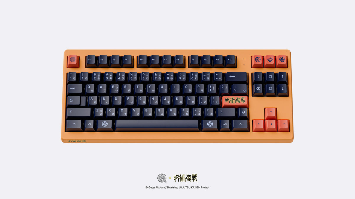  MONOKEI Standard - Yuji Edition featuring dark purple and orange Double shot PBT Series 1 keycaps 