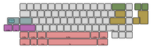 Load image into Gallery viewer, render of NOOS solder PCB layout diagram showing 75% keyboard layout