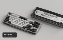 Load image into Gallery viewer, Render of Matrix Carnival keyboard in Coated Moss Green, showing front with keycaps and back with decorative weight