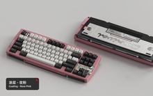 Load image into Gallery viewer, Render of Matrix Carnival keyboard in Coated Rose Pink, showing front with keycaps and back with decorative weight