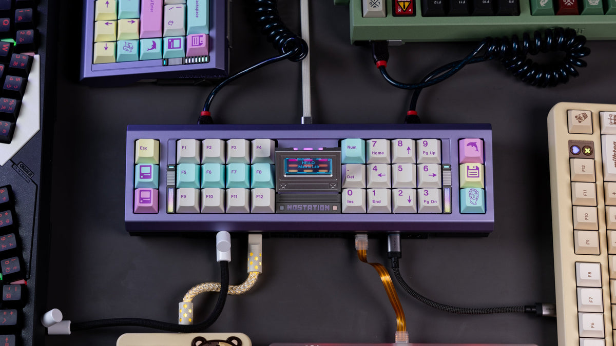  Matrix NOSTATION top down in purple with wires plugged in 