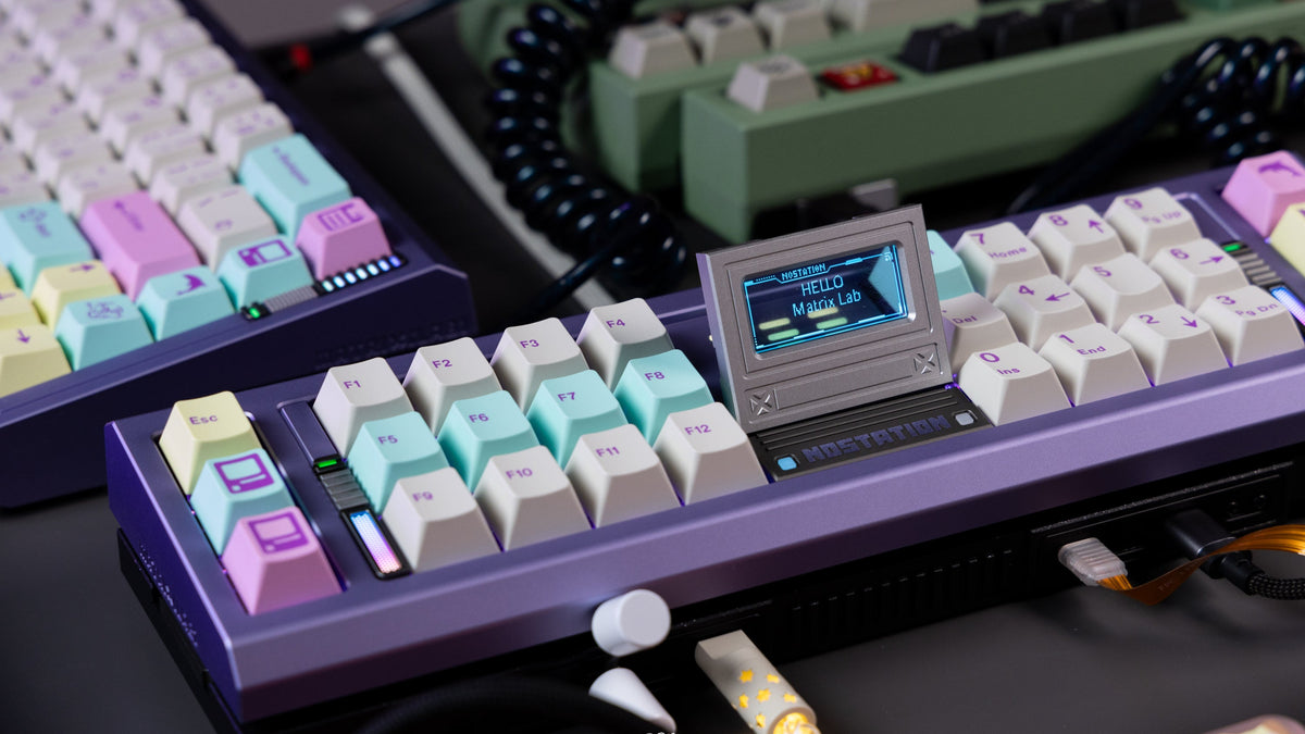  Matrix NOSTATION in purple close up with screen tilted forward 