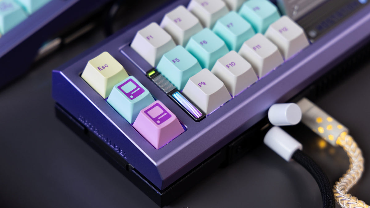  Matrix NOSTATION in purple close up of left side 