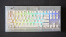 Load image into Gallery viewer, Smurve80 First Light 7u with RGB lighting glowing beneath white keycaps