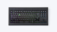 Load image into Gallery viewer, Smurve80 Last Night with RGB lighting under black keycaps
