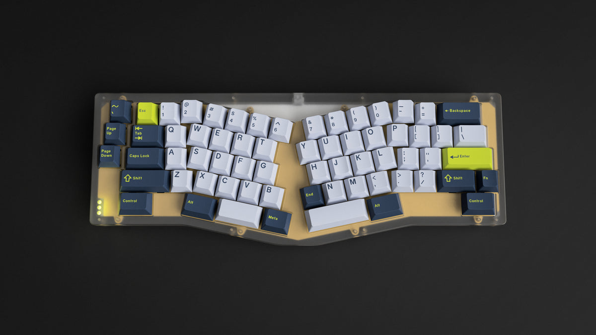  GMK CYL Grand Prix on a clear keyboard centered 
