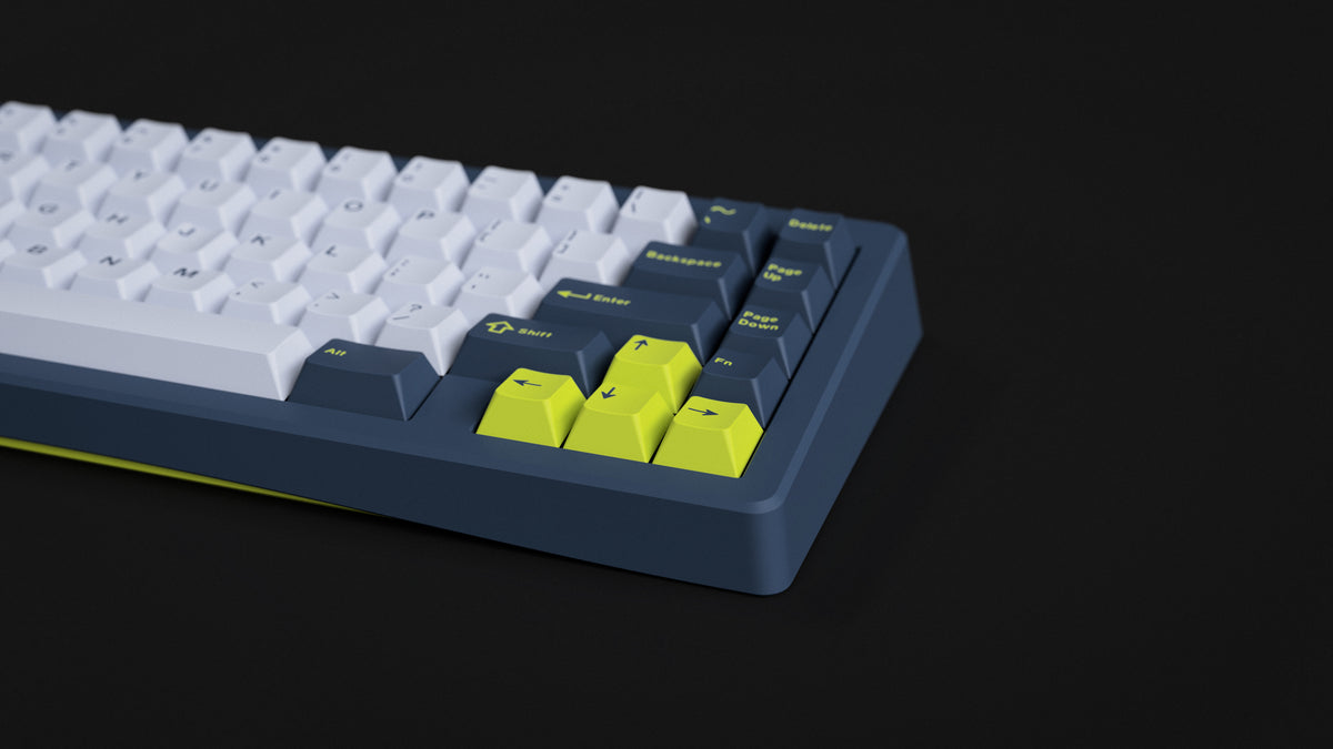  GMK CYL Grand Prix on a blue keyboard zoomed in on right 