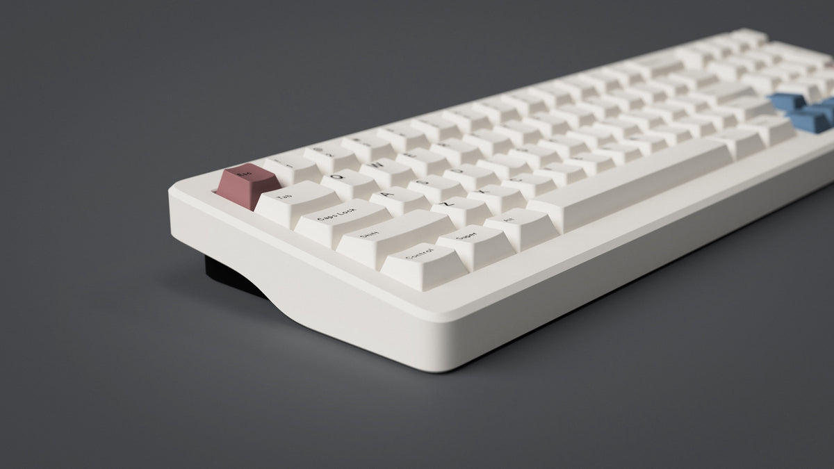  GMK CYL Mr. Sleeves R2 on a white keyboard zoomed in on left 