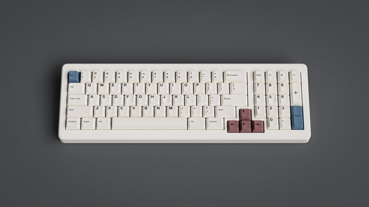  GMK CYL Mr. Sleeves R2 on a white keyboard centered 