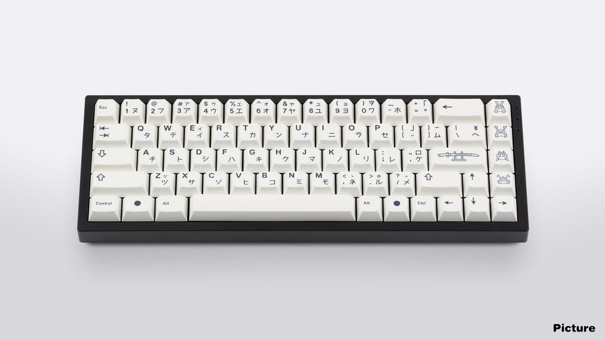  GMK CYL Honor light base on a black keyboard centered 