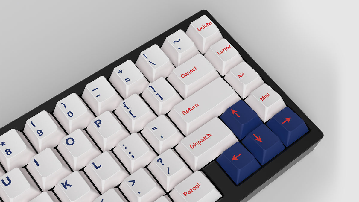  Render of GMK CYL Parcel on a black keyboard zoomed in on right 