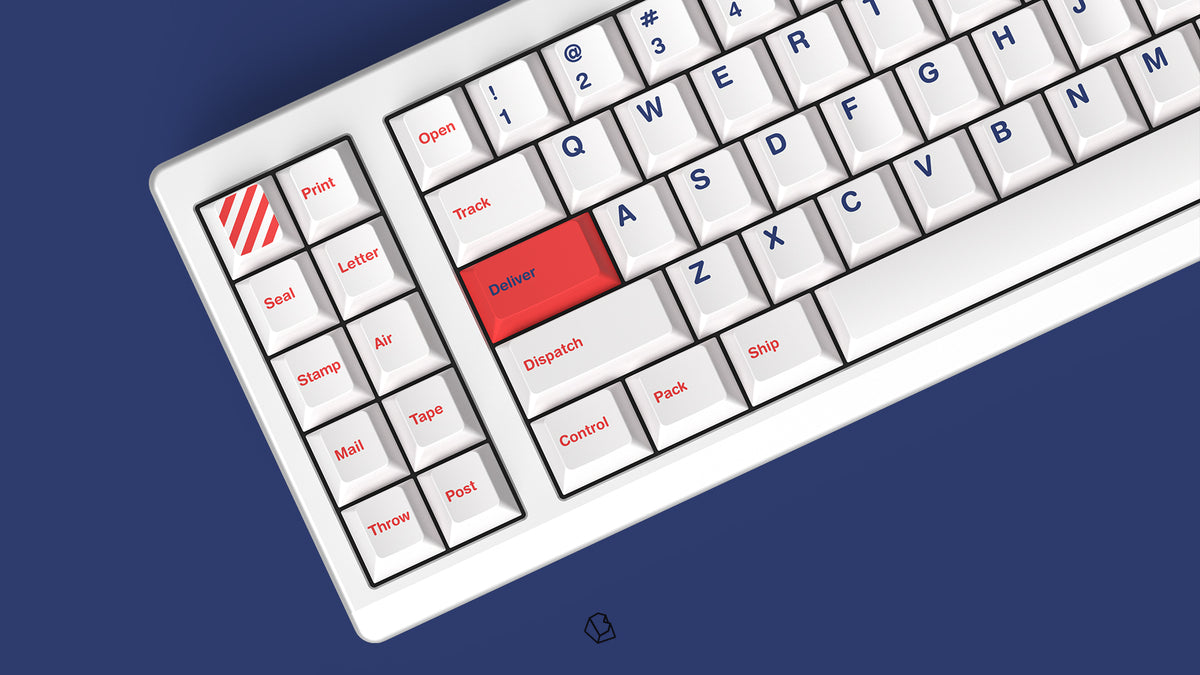  Render of GMK CYL Parcel on a white keyboard zoomed in on left 