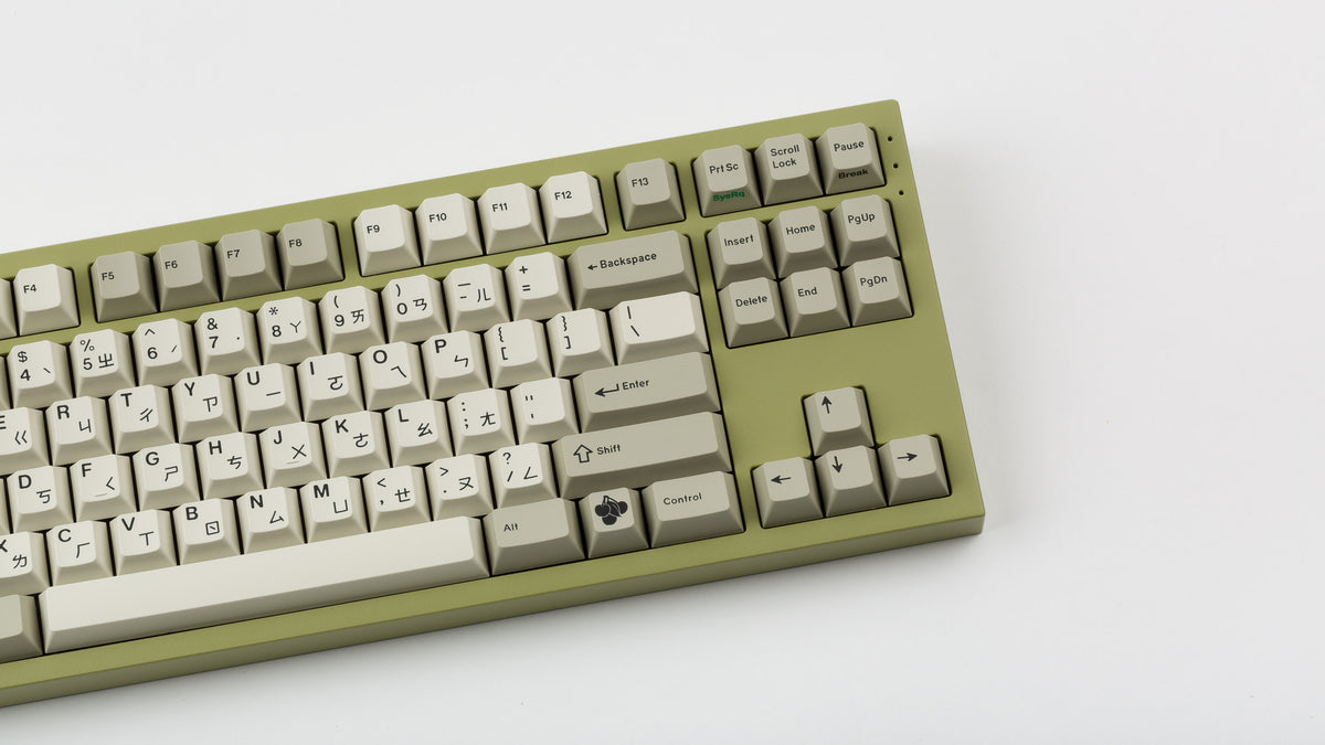  GMK CYL Classic Retro Zhuyin on a green NK87 zoomed in on right 