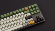 Load image into Gallery viewer, Ghostbustin PBT Keycaps on a NK87 smoke keyboard zoomed in on right