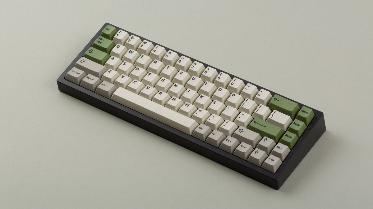  Ghostbustin PBT Keycaps on a black keyboard angled 
