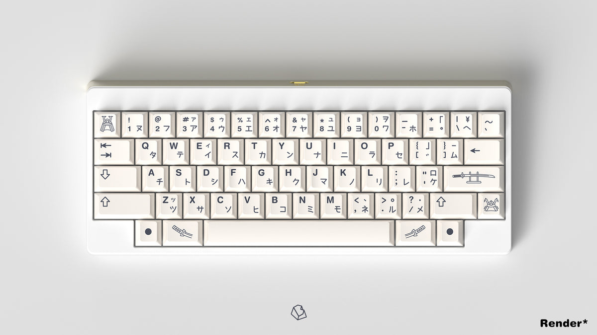  GMK CYL Honor light base on a white keyboard centered 