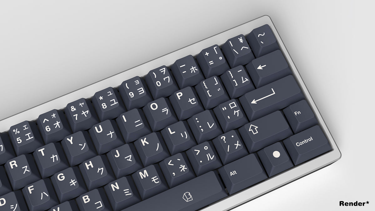  GMK CYL Honor dark base on a silver keyboard zoomed in on right 