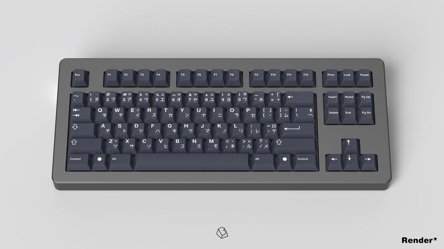none GMK CYL Honor dark base on a gray keyboard centered