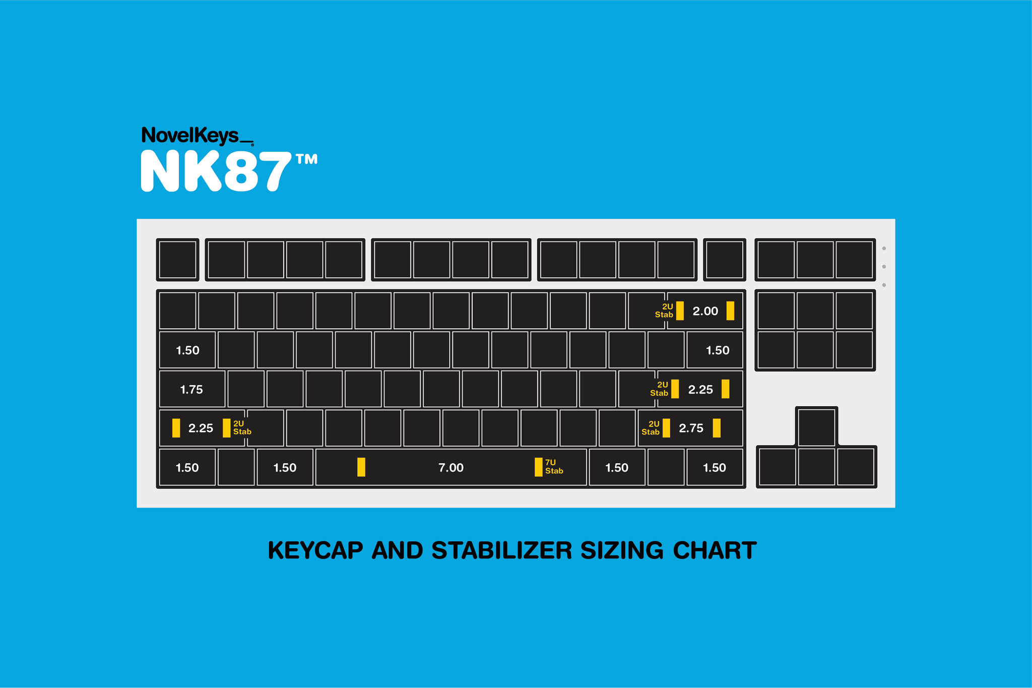 Key Cap Sizing NK87 - Aluminum Edition – NovelKeys LLC