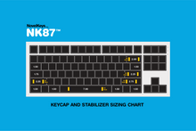 Load image into Gallery viewer, render of keycap and stabilizer sizing
