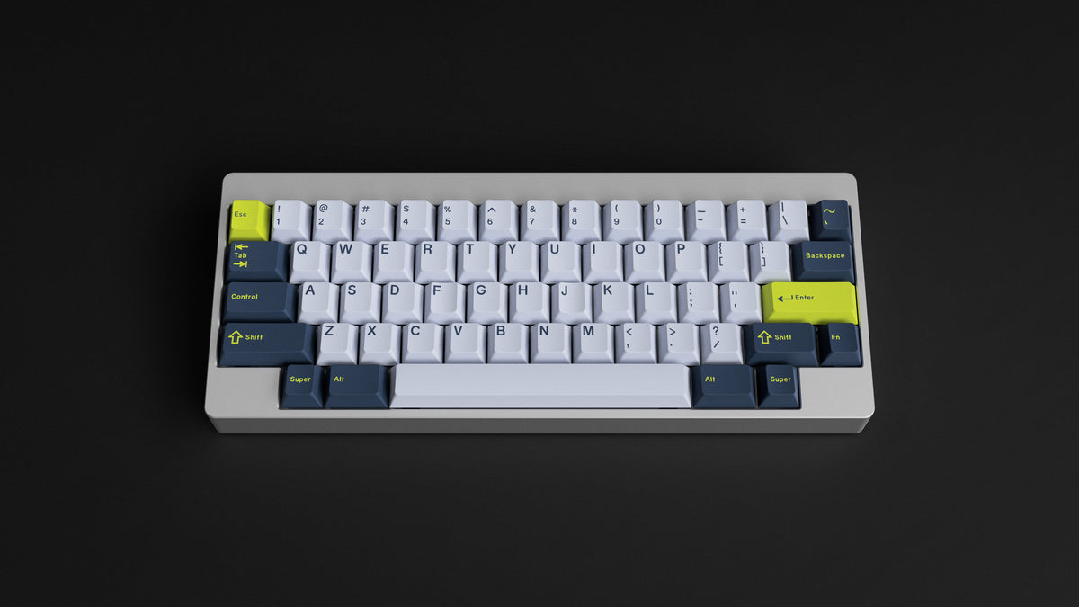  GMK CYL Grand Prix on a silver keyboard centered 