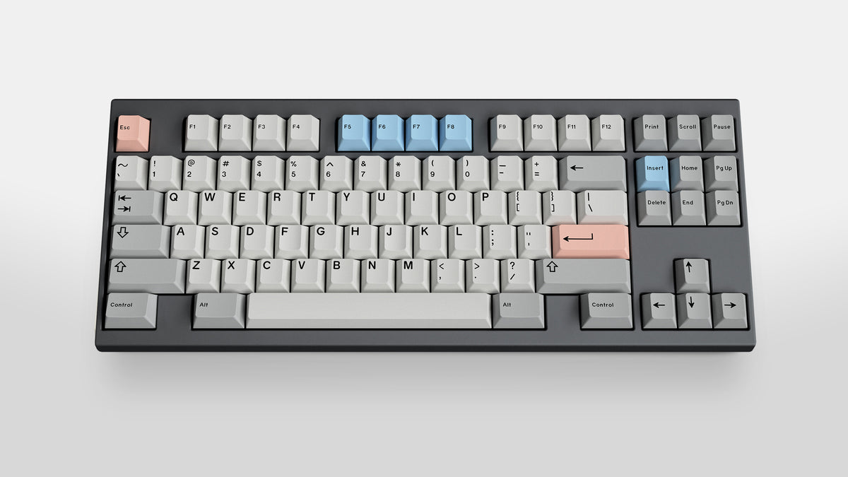  GMK CYL Mr. Sleeves R2 on a gray keyboard centered 