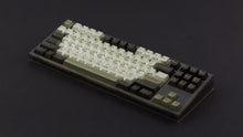 Load image into Gallery viewer, Aluve keycaps on smoke NK87 angled with black background