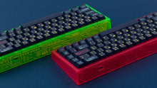 Load image into Gallery viewer, pink and green case featuring awaken keycaps back view